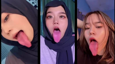 好色情的舌头，阿黑颜小母狗完美露脸展示自己的舌技，好长啊